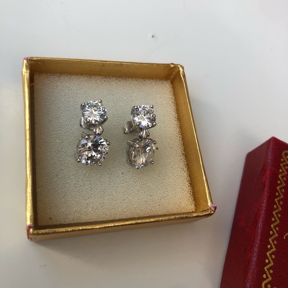 New in Box Kenneth Jay Lane CZ Drop Earrings